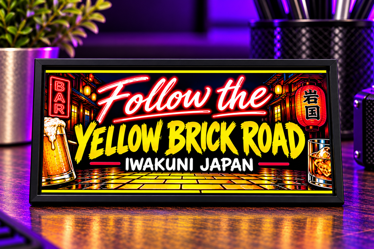 2 × 4 inch magnet — Yellow Brick Road – Black