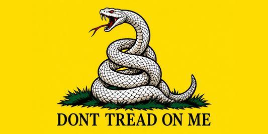 Don't Tread on Me – Black 2 by 4 inch rectangle sticker
